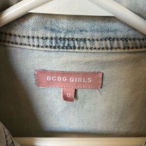 BCBG Girls Light Wash Denim Jacket - Pink Label
